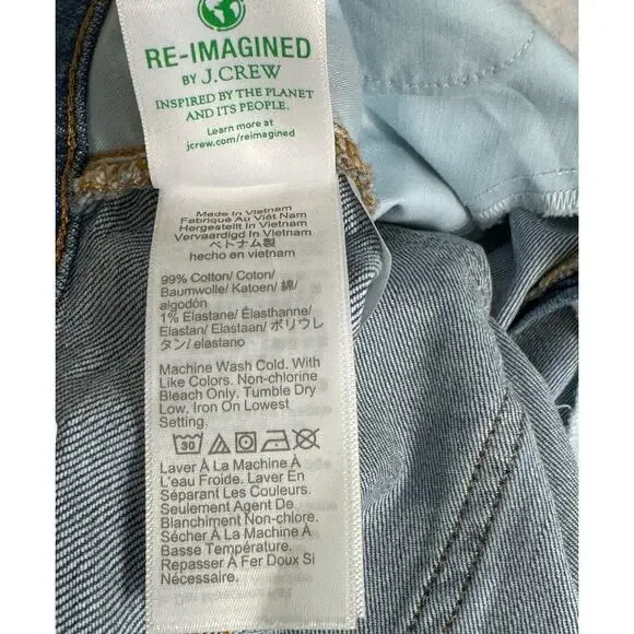 NWT J.Crew Flare Crop Mid-Rise Jean in All-Day Stretch Blue Pebble Wash Size 27